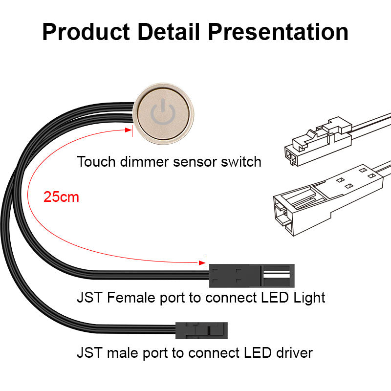 Interruptor de sensor táctil TS39 con indicador LED