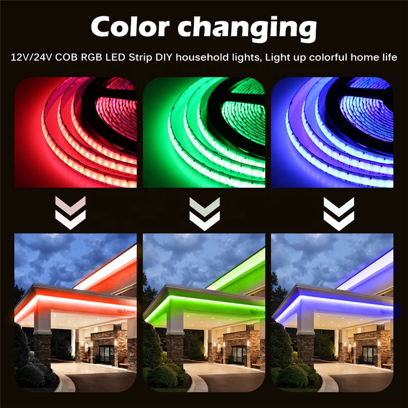 Luces LED COB FB03 de 24 V, tira de luces LED sin puntos de 5 mm, RoHS, ETL, CE, Reach, UL para decoración de gabinetes, 3000 K/4000 K/5000 K/6500 K