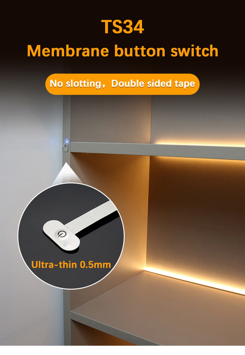 Send inquiry for 12V Ultra-thin Membrane Dimmer Switch 30W Touch Light Switch with Double-sided Tape for House Decoration 64*8mm to high quality Membrane Dimmer Switch supplier. WholesaleTouch Light Switch directly from China Membrane Dimmer Switch manufacturers/exporters. Get a factory sale price list and become a distributor/agent-vstled.com.