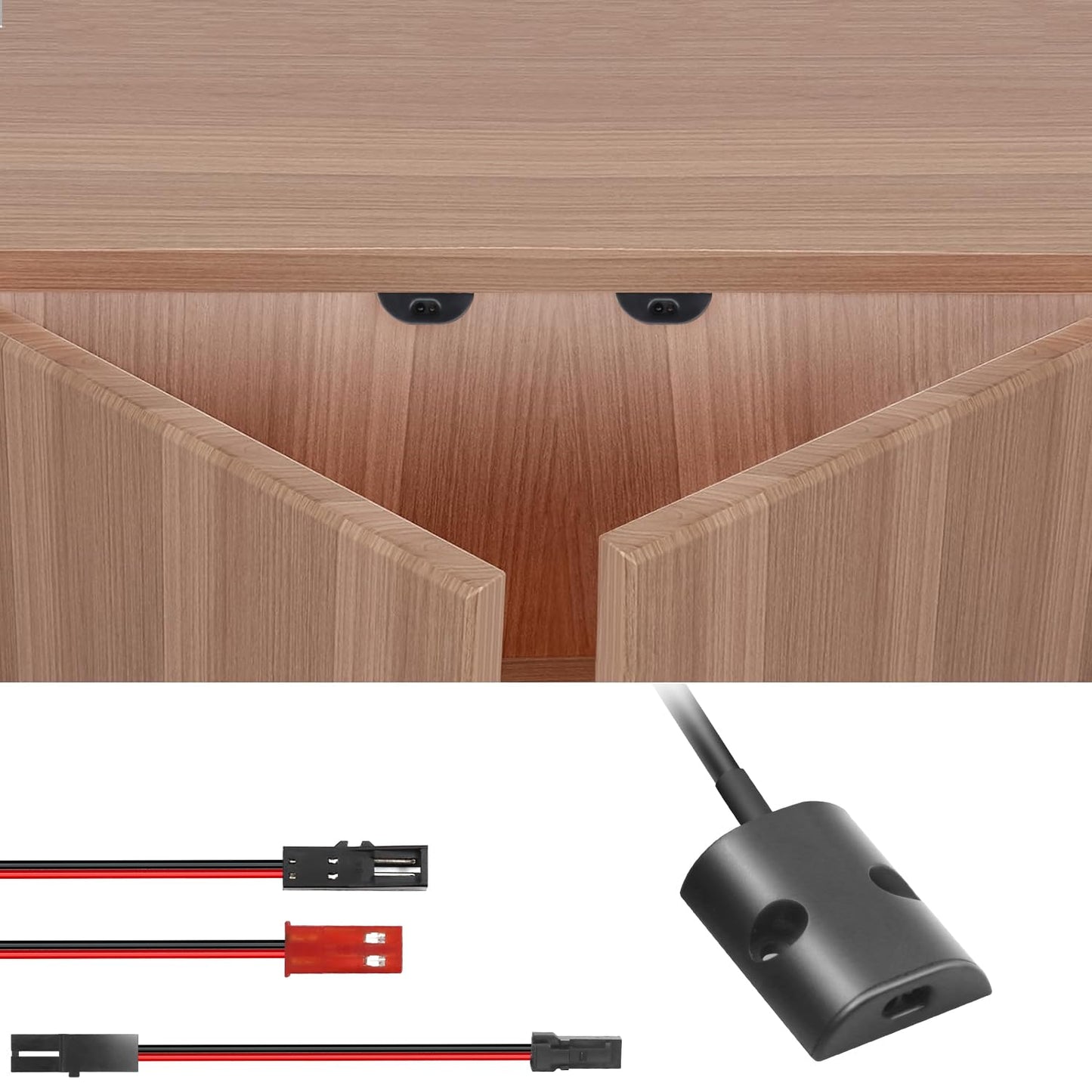 Interruptor de luz con sensor de movimiento ID02 de 12/24 V, montaje en superficie, interruptor de luz con sensor IR, interruptor de luz activado por puerta para luces de armario, luces LED e iluminación debajo de gabinetes.