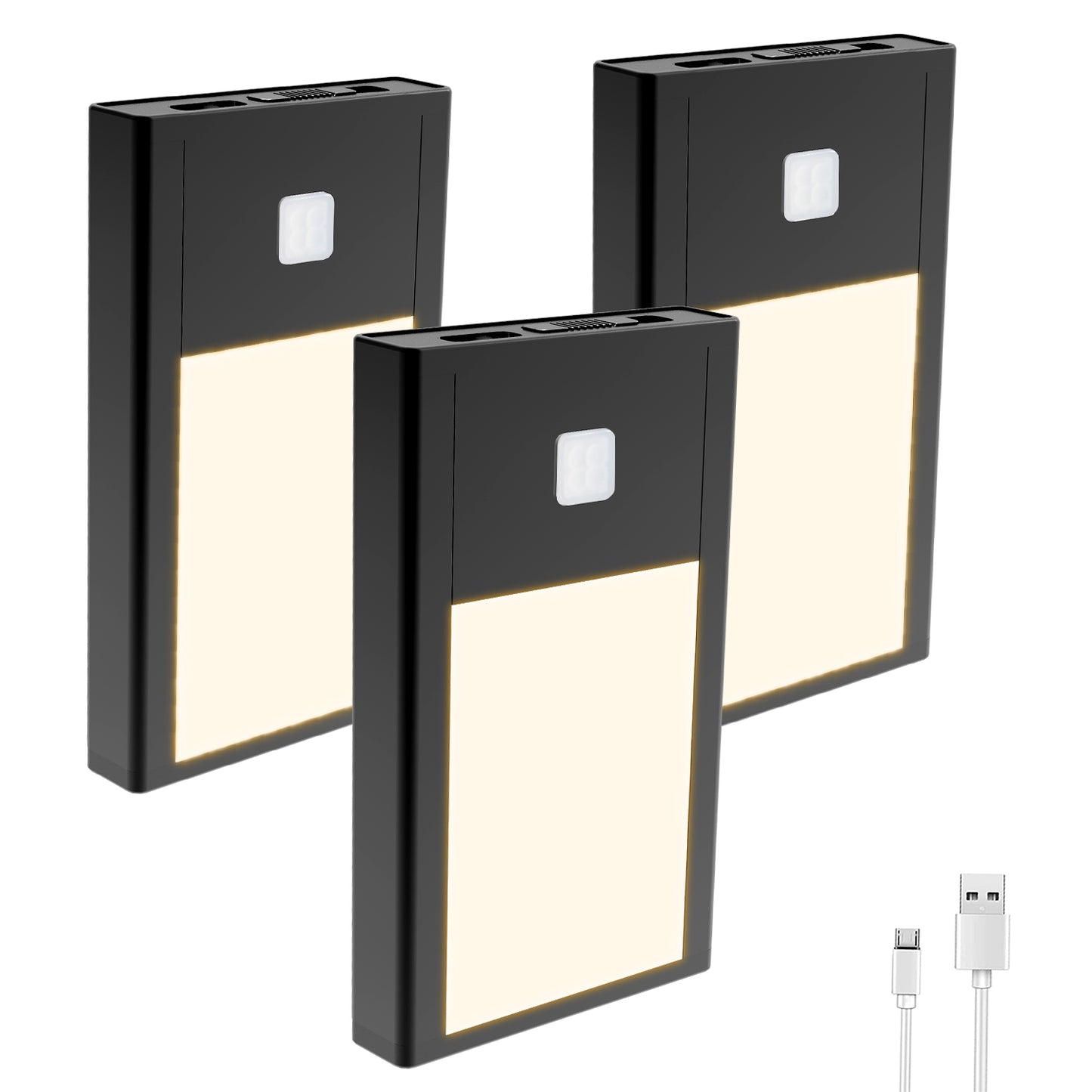 BT09 5V Mini Under Cabinet Rechargeable Lights 0.2W Dotless Motion Activated Under Cabinet Lighting with 3 Modes for Multiple Usage 68*42*9mm