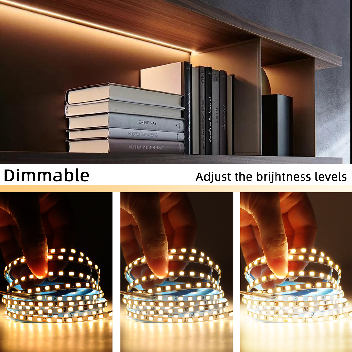 FS74 12V Kitchen Cabinet Strip Lighting Width 4mm Cupboard Lights with ETL, CE for LED Aluminum Profile 5M/Roll