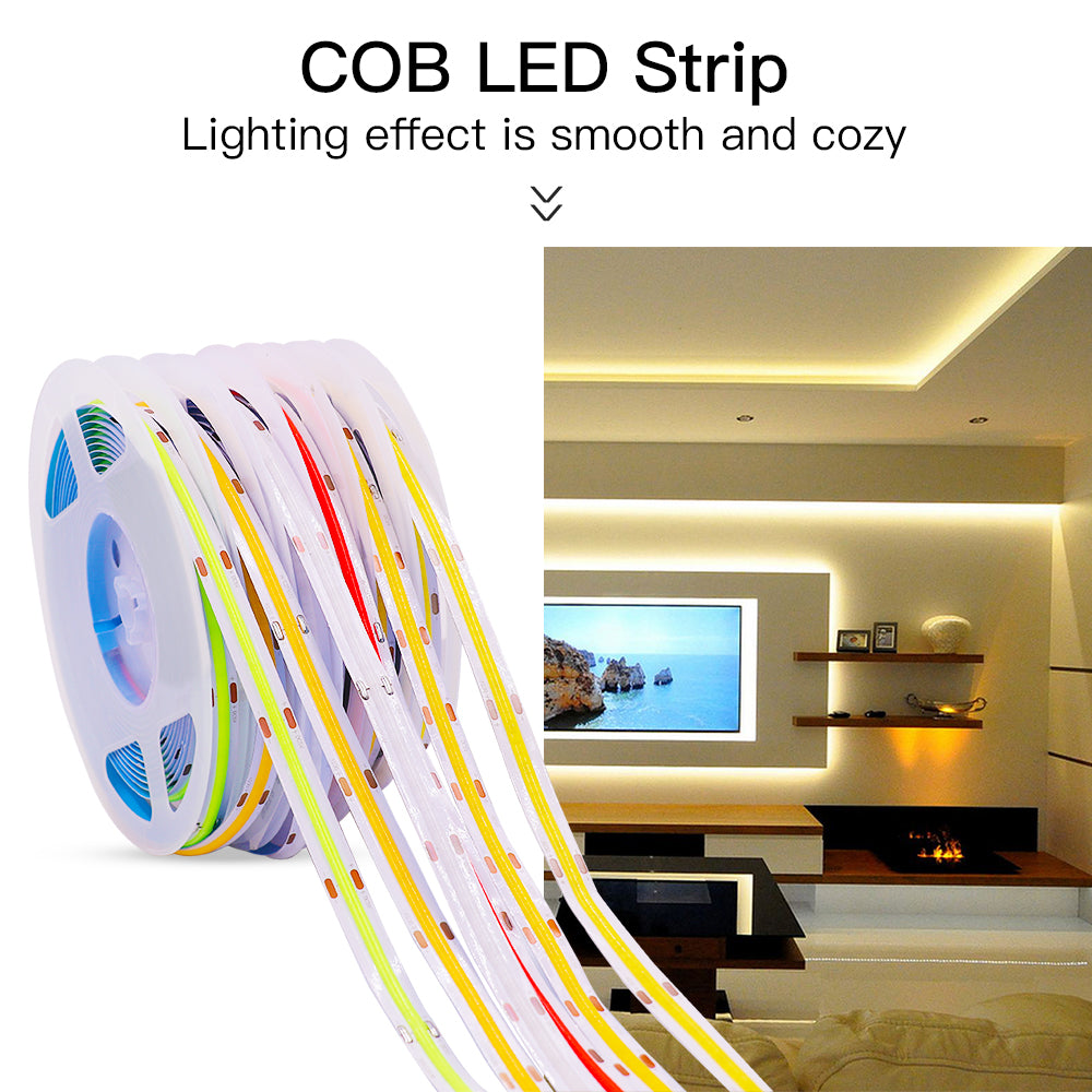 Luces LED COB FB03 de 24 V, tira de luces LED sin puntos de 5 mm, RoHS, ETL, CE, Reach, UL para decoración de gabinetes, 3000 K/4000 K/5000 K/6500 K