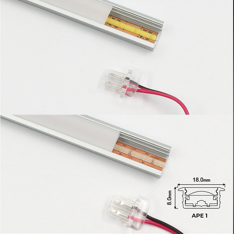 APE1 无焊铝制 LED 轮廓灯 高品质 LED 扩散器通道 带硅胶盖 适用于搁板