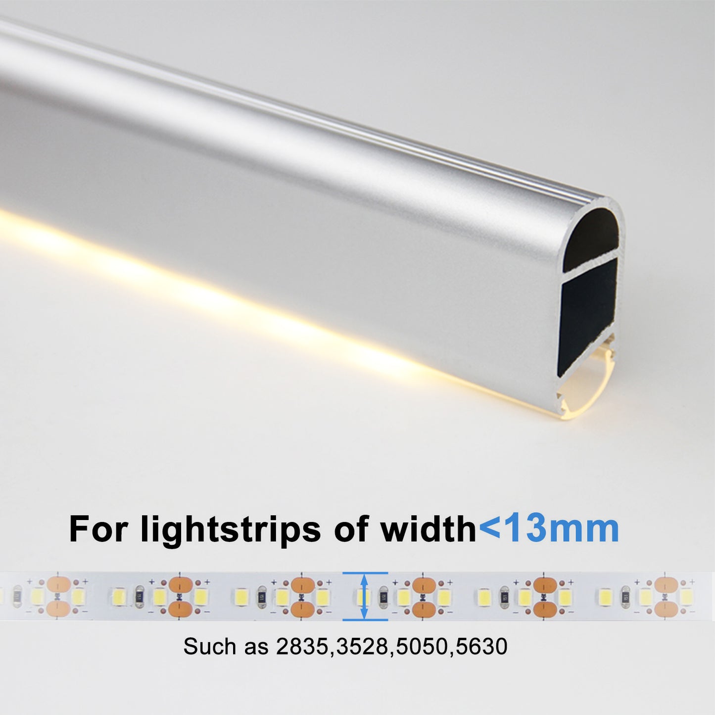 厂家直销内发光 / 斜发光 LED 衣柜灯铝型材,AP27 椭圆衣杆灯灯槽