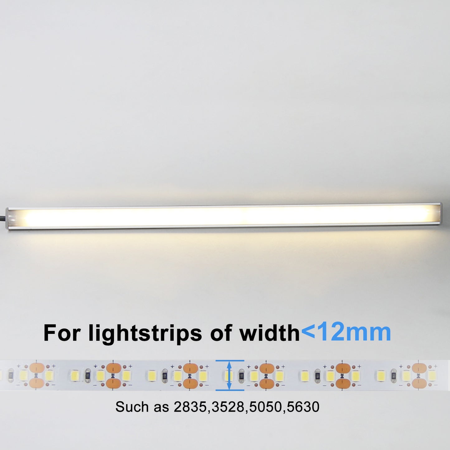 AP52 定制铝挤压型材 AL6063 U 形 LED 扩散器通道带端盖用于条带灯 15.2*6mm