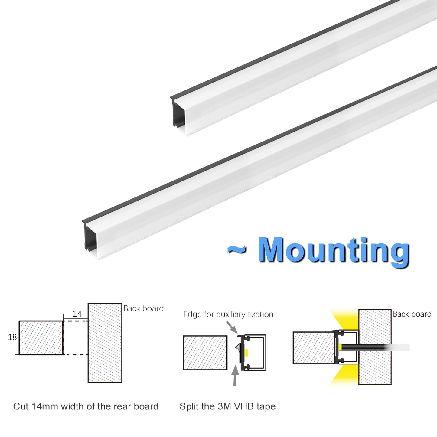 Send an inquiry for LED Strip Mounting Channel AL6063 Aluminium Extrusion Profiles with VHB 3M Tape for Under Cabinet Lighting to high quality Aluminium Extrusion Profiles supplier. Wholesale LED Strip Mounting Channel directly from China Aluminium Extrusion Profiles manufacturers/exporters. Get a factory sale price list and become a distributor/agent-vstled.com