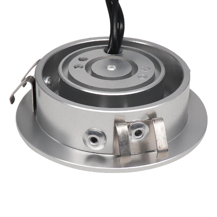 CB05 12V Commercial Electric Puck Lights 1W Silver LED Cabinet Light with Recessed Design for Bookshelf,Work Area