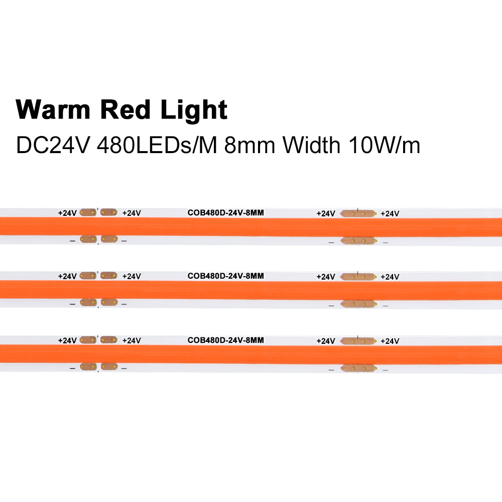 Luces LED COB FB03 de 24 V, tira de luces LED sin puntos de 5 mm, RoHS, ETL, CE, Reach, UL para decoración de gabinetes, 3000 K/4000 K/5000 K/6500 K