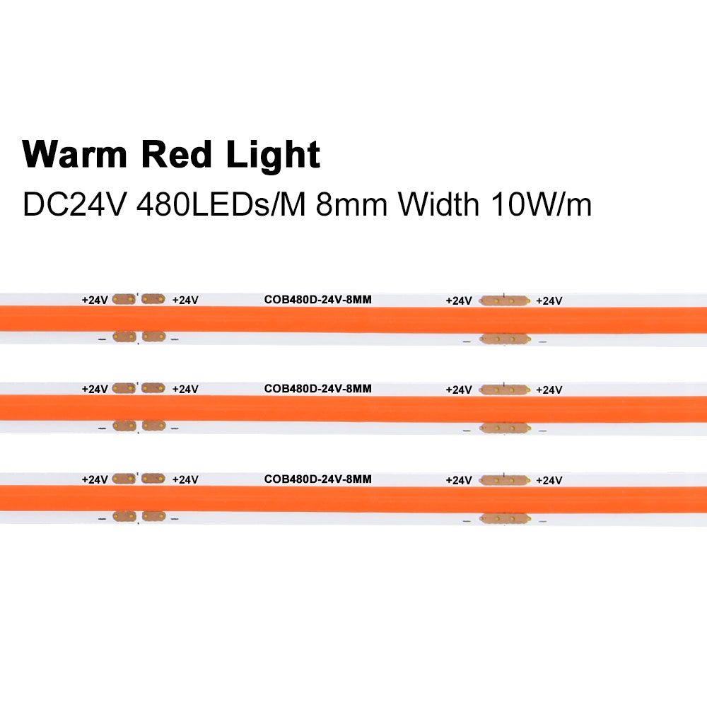 FB03 24V COB LED Ribbon Lights 5mm Dotless LED Strip Lights  RoHS, ETL, CE, Reach, UL for Cabinet Decoration 3000K/4000K/5000K/6500K