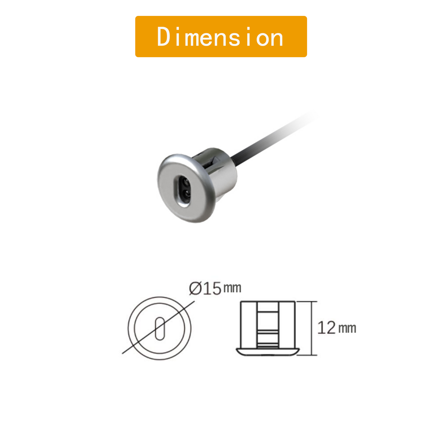 ID02 12V Mini Door Activated Light Switch 60W Hands-Free Cupboard Light Sensor Switch with Recessed Design for Modern Furniture