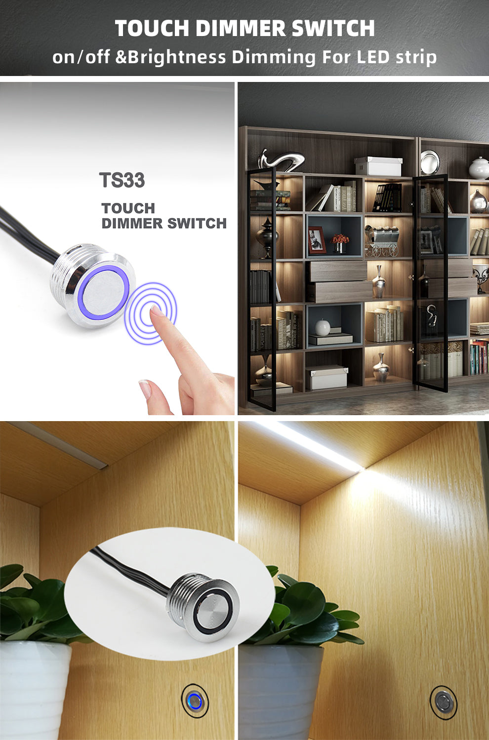Send inquiry for 12V Touch Control Dimmer Switch 30W Multiple-modes Cabinet Door Switch with IP20 to high quality Touch Control Dimmer Switch supplier. Wholesale Cabinet Door Switch directly from ChinaTouch Control Dimmer Switch manufacturers/exporters. Get a factory sale price list and become a distributor/agent-vstled.com.