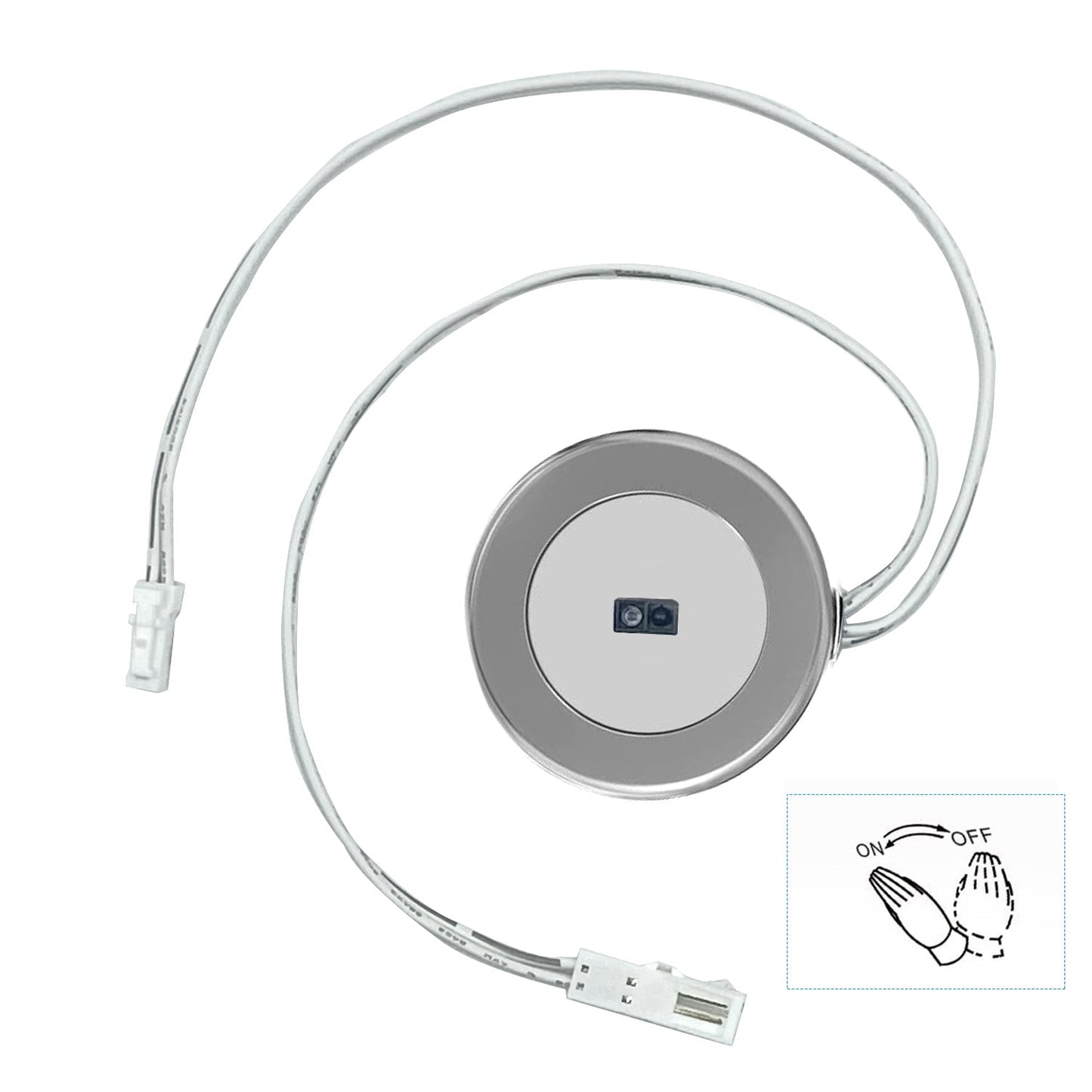 IH03 12V Hand Sweep Sensor Switch 30W Surface Mounted Under Cabinet Light Switch with IR Sensor for Bookshelf，Display Cabinet