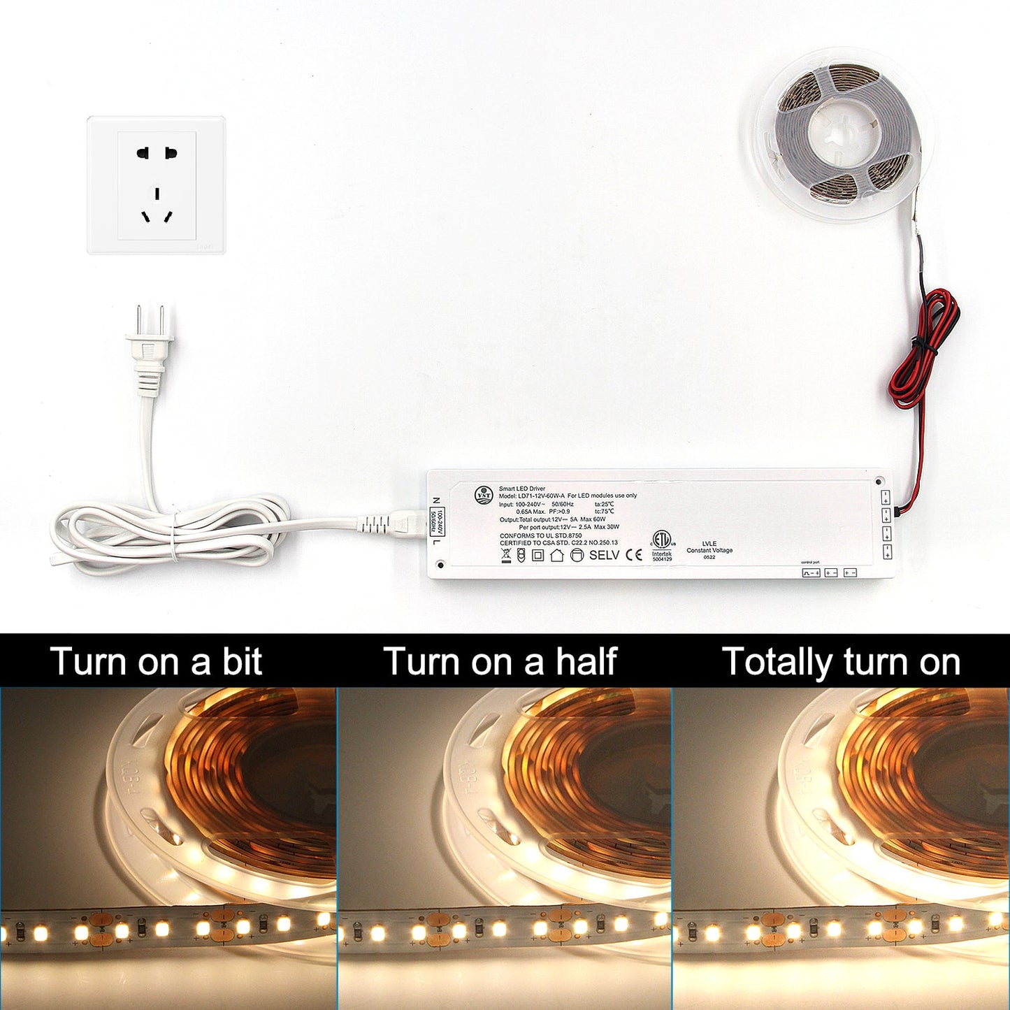 LD71 12V LED 灯电源,高品质恒压 LED 驱动器,带 CCC/ETL