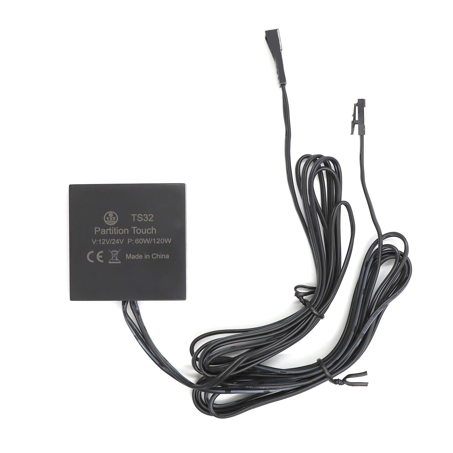 TS32 12V 超薄触摸调光开关 60W 表面贴装橱柜灯传感器开关,响应迅速,适用于厨房,银色/黑色