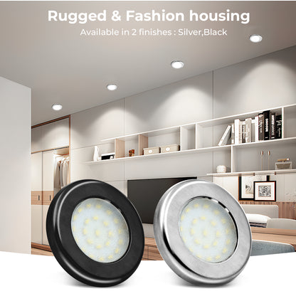 CB10 12V 1.8W Recessed Under Cabinet Puck Lighting High Lumen Kitchen Downlights With Long Lifespan For Wine Cabinet, Closet