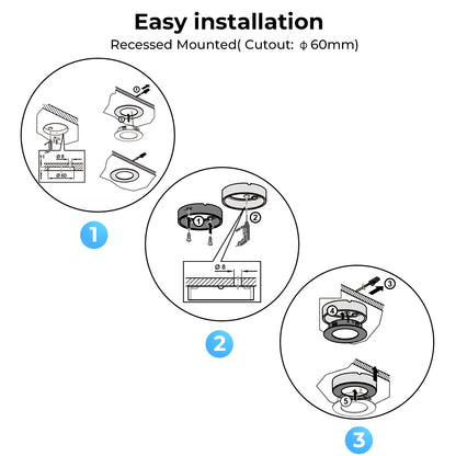 CB29 12 V Untertisch-LED-Puck-Leuchten, 2,5 W, helle Küchenschrankleuchten mit einfacher Installation für moderne Möbel