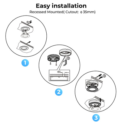 CB10 12V 1.8W Recessed Under Cabinet Puck Lighting High Lumen Kitchen Downlights With Long Lifespan For Wine Cabinet, Closet