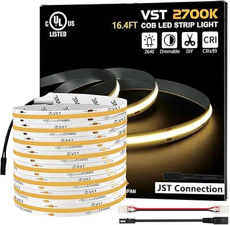 Send an inquiry for 24V COB LED Strip Light 9.6W/m UL Listed LED Tape Light with 528 LEDs/m For Home,Store to a high-quality COB LED Strip Light supplier. Wholesale LED Tape Light directly from China COB LED Strip Light manufacturers and exporters. Get a factory sale price list and become a distributor/agent-vstled.com