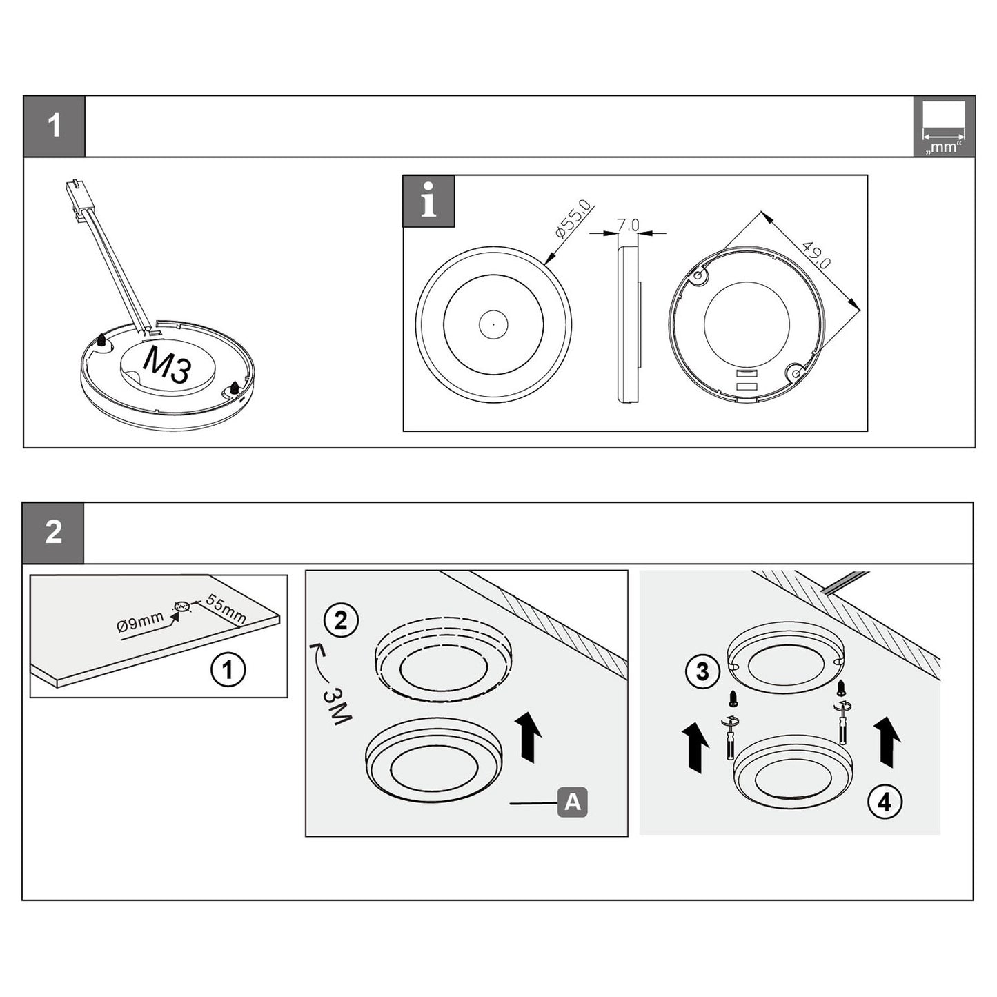 CB10 12V 1.8W Recessed Under Cabinet Puck Lighting High Lumen Kitchen Downlights With Long Lifespan For Wine Cabinet, Closet