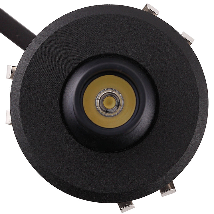 CF04 12V Black Small LED Spotlights 1W Recessed Cabinet  Puck Lights with High Color Consistency for Shopping Mall Display