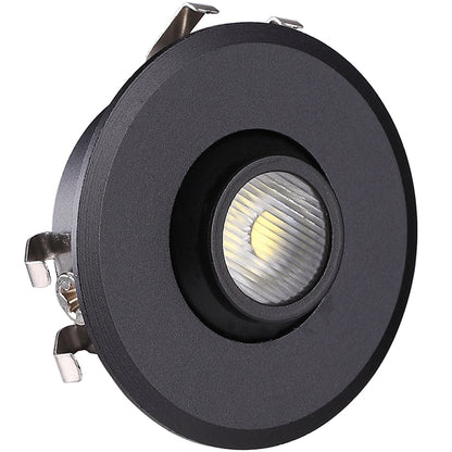 CF04 12V Black Small LED Spotlights 1W Recessed Cabinet  Puck Lights with High Color Consistency for Shopping Mall Display