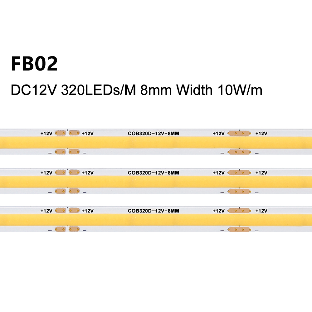 FB01 24 V warmweißer LED-Streifen, 8 mm, hohe Helligkeit, kommerzielles LED-Bandlicht, RoHS, CE, für Wanddekoration, 3000 K/4000 K/6500 K