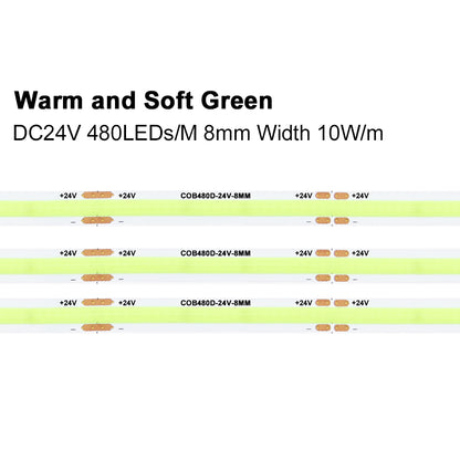 FB03 24V COB LED Ribbon Lights 5mm Dotless LED Strip Lights  RoHS, ETL, CE, Reach, UL for Cabinet Decoration 3000K/4000K/5000K/6500K