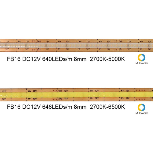 FB01 24 V warmweißer LED-Streifen, 8 mm, hohe Helligkeit, kommerzielles LED-Bandlicht, RoHS, CE, für Wanddekoration, 3000 K/4000 K/6500 K