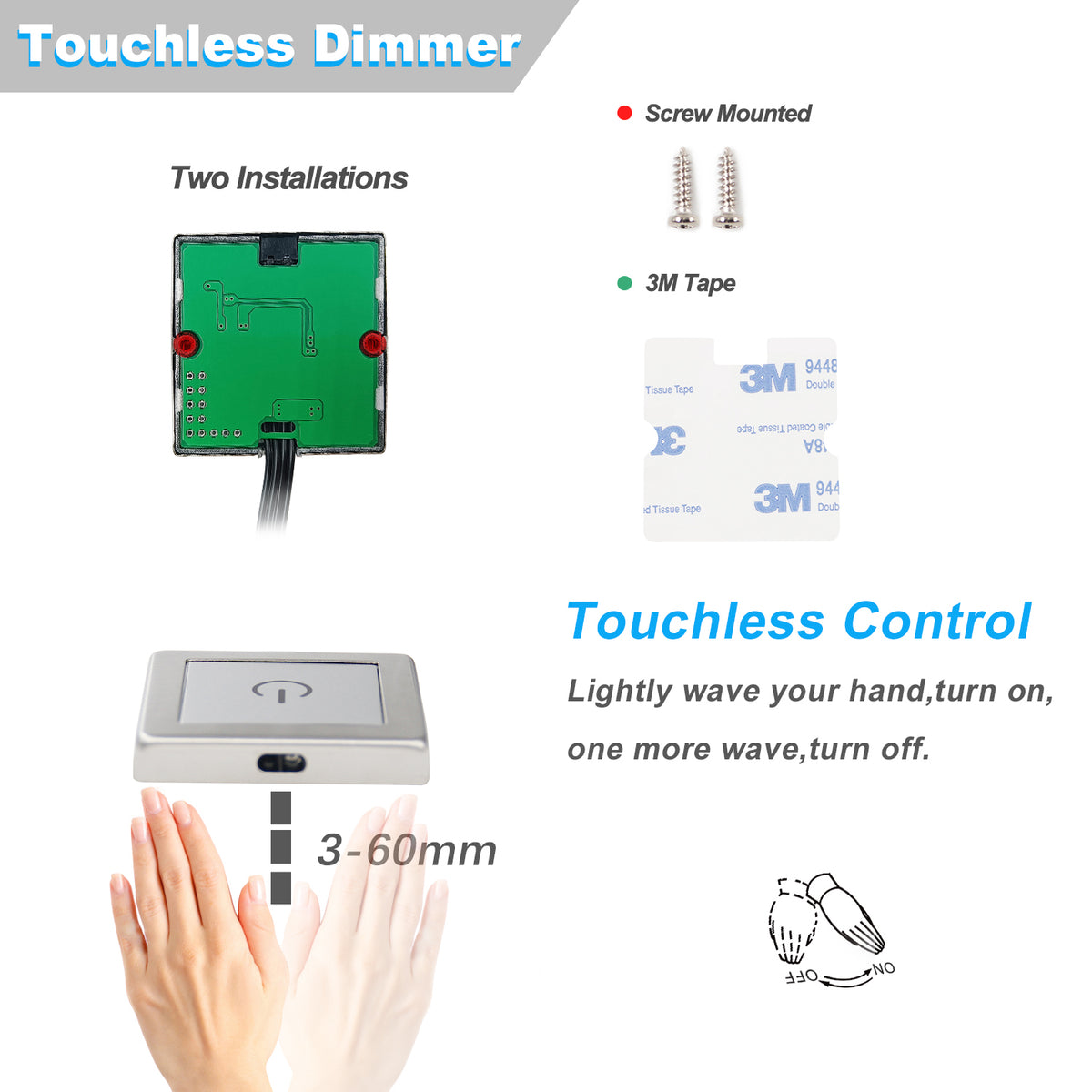 Hand Wave Sensor Signage 12V Hand Wave Sensor Button 30W Smart Home Light Switch – VSTLED.COM