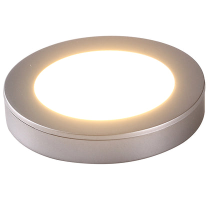 PL05 Silver 12V LED Cabinet Puck Lights Ultra Thin Under Cupboard Lights with ETL for Kitchen,Closet