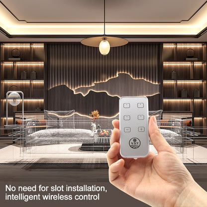 TS23 3V Wireless LED Remote Control Surface Mounted Smart Light Switch Dimmer with 4 Channels for Indoor Lighting 86*40*6.5mm