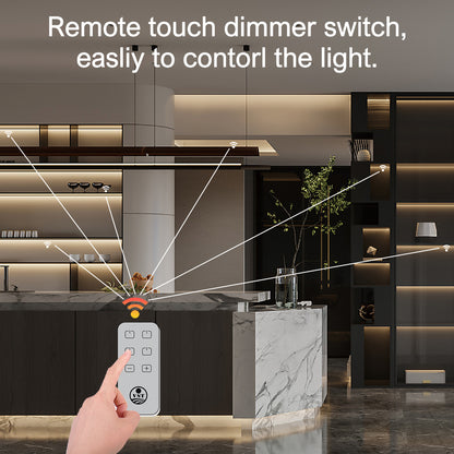 TS23 3V Wireless LED Remote Control Surface Mounted Smart Light Switch Dimmer with 4 Channels for Indoor Lighting 86*40*6.5mm