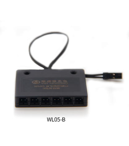 WL05-B 12 V/24 V kabelloser Empfänger, Lichtschalter, 2-poliger Fernlichtschalter-Empfänger mit 6 Anschlüssen für zweifarbiges Licht
