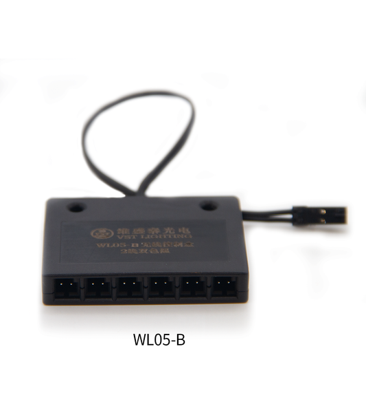 WL05-B 12V/24V Wireless Receiver Light Switch 2 Pin Remote Light Switch Receiver with 6 Ports for Double Color Light