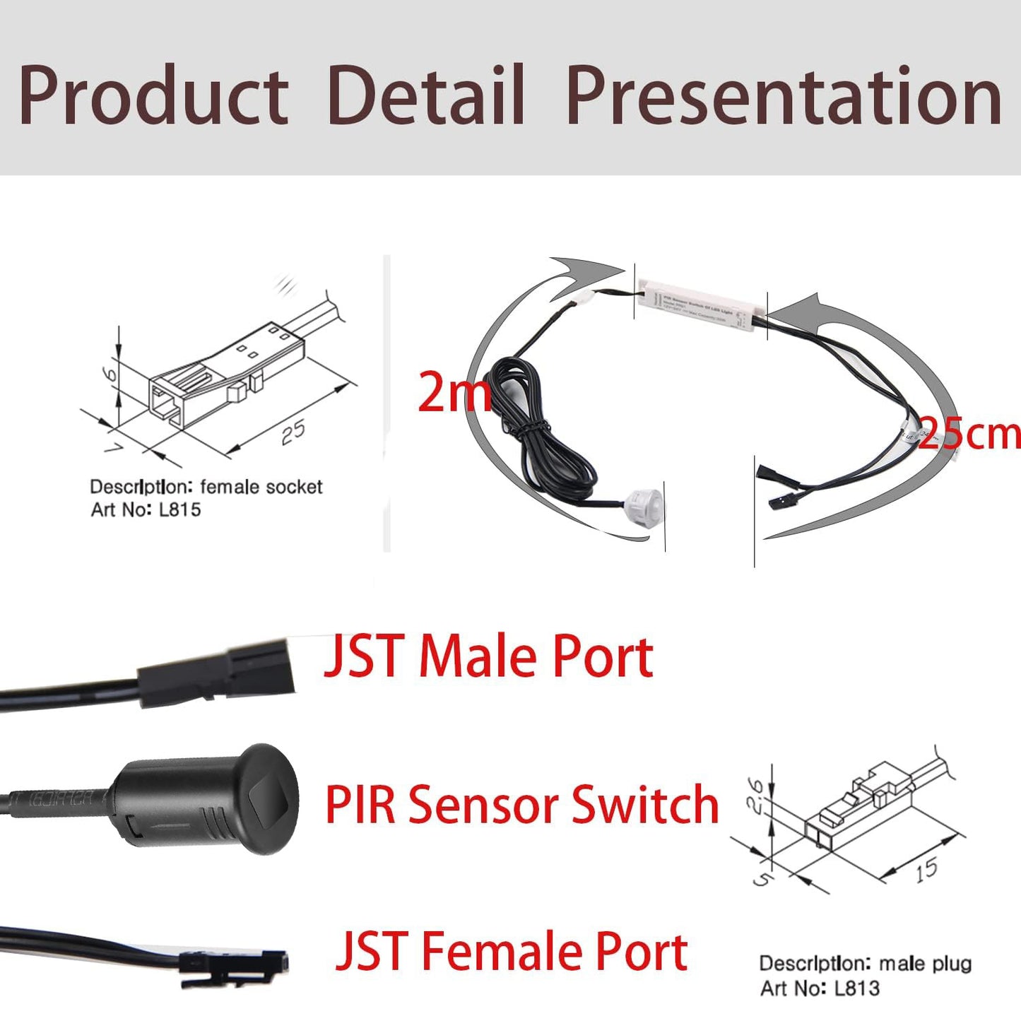 PR01 12V Smart Motion Sensor Lichtschalter Einbauschranktürschalter mit einfacher Installation für Schrankbeleuchtung